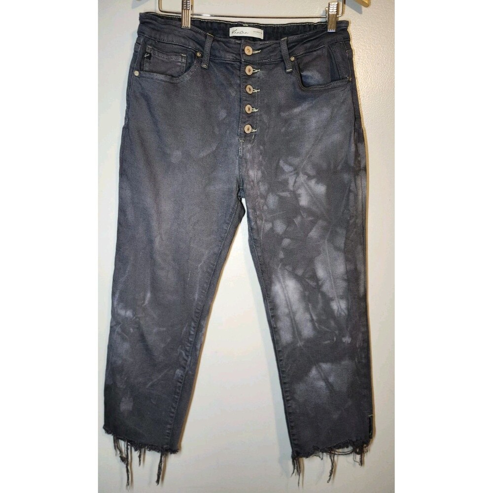 RanCan by Maurice Women’s Plus Dark Straight Leg Crop Jeans Tie-dye - Sz 30